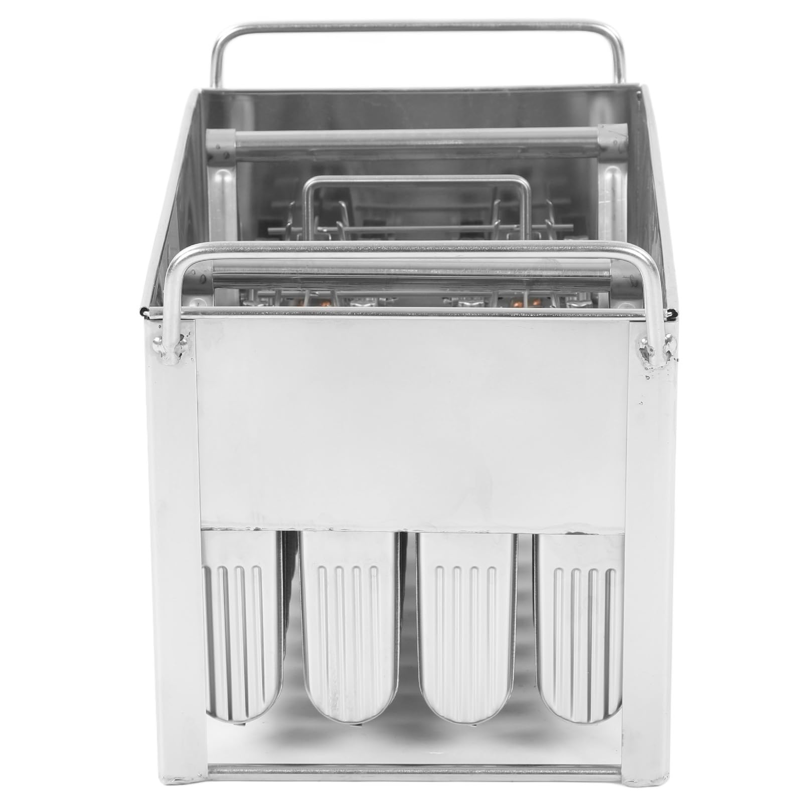 Cocoarm 40 Moldes de Acero Inoxidable para Helado, Molde de Metal para Paletas Heladas con Estante de 365 X 240 X 280 Mm, Reutilizable, Fácil Liberación para Paletas Heladas, Postres de Gelatina,