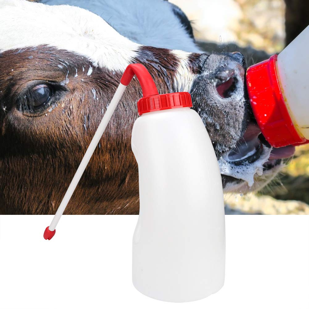 Ymiko Biberón de alimentación longitudinal para terneros Alimentador de Leche para terneros con Tubo estomacal, biberón de plástico de Gran Capacidad para terneros, 4L