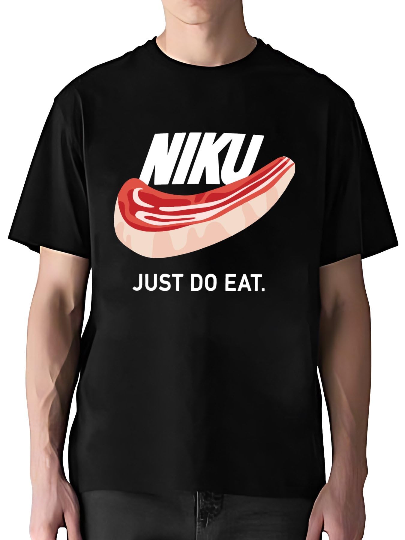 [ETGROS] NIKU ニク 肉 パロディ ブランド ロゴ 文字 面白い Tシャツ おもしろtシャツ メンズ 半袖 面白いtシャツ 文字入り おもしろ プレゼント デザイン L
