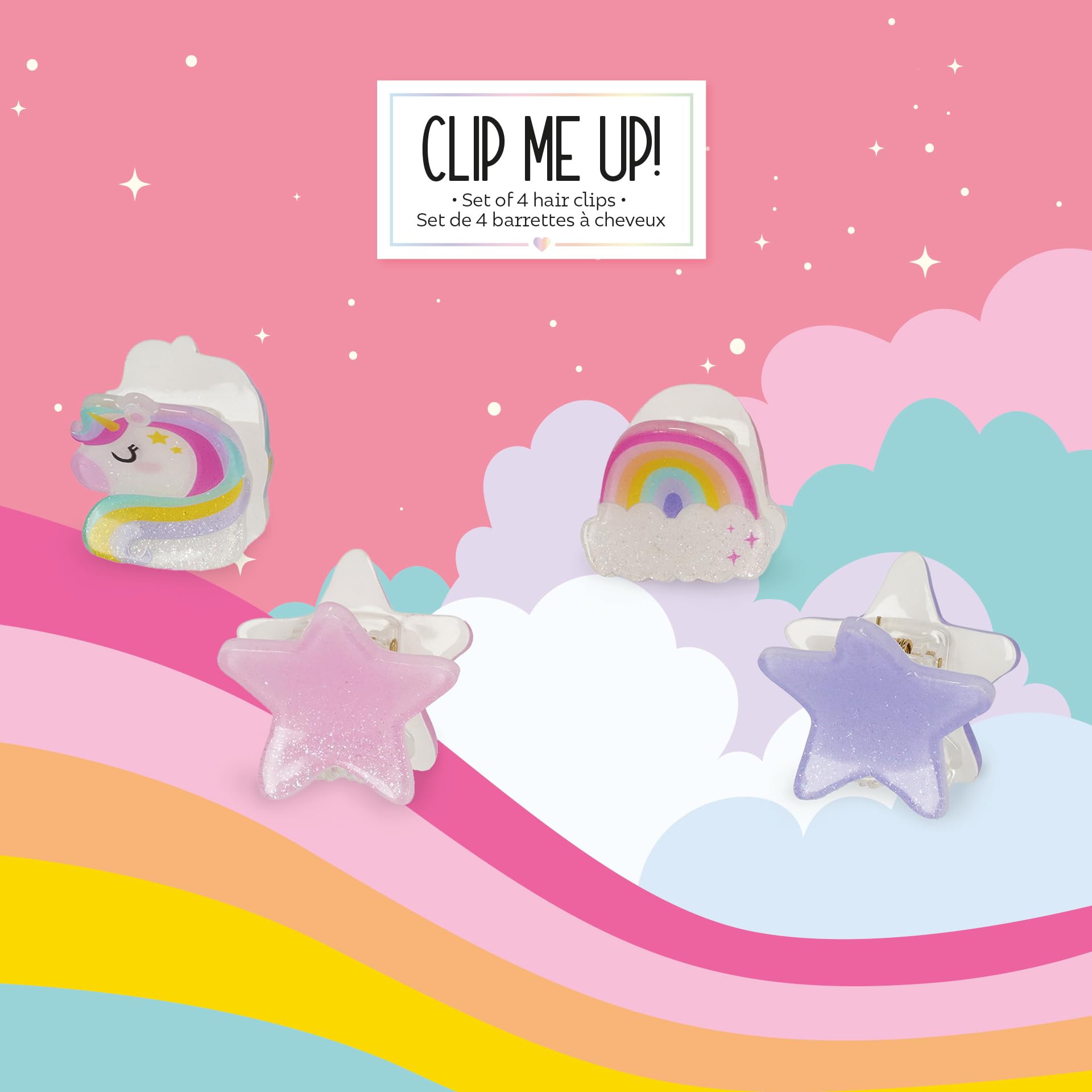Legami - Set di 4 Mini Mollette per Capelli Clip Me Up!, Tema Kitty, Fermagli per fare Acconciature e Styling, in PS, Acrilico, 2.5 x 2.5 x 1.5 cm - 2