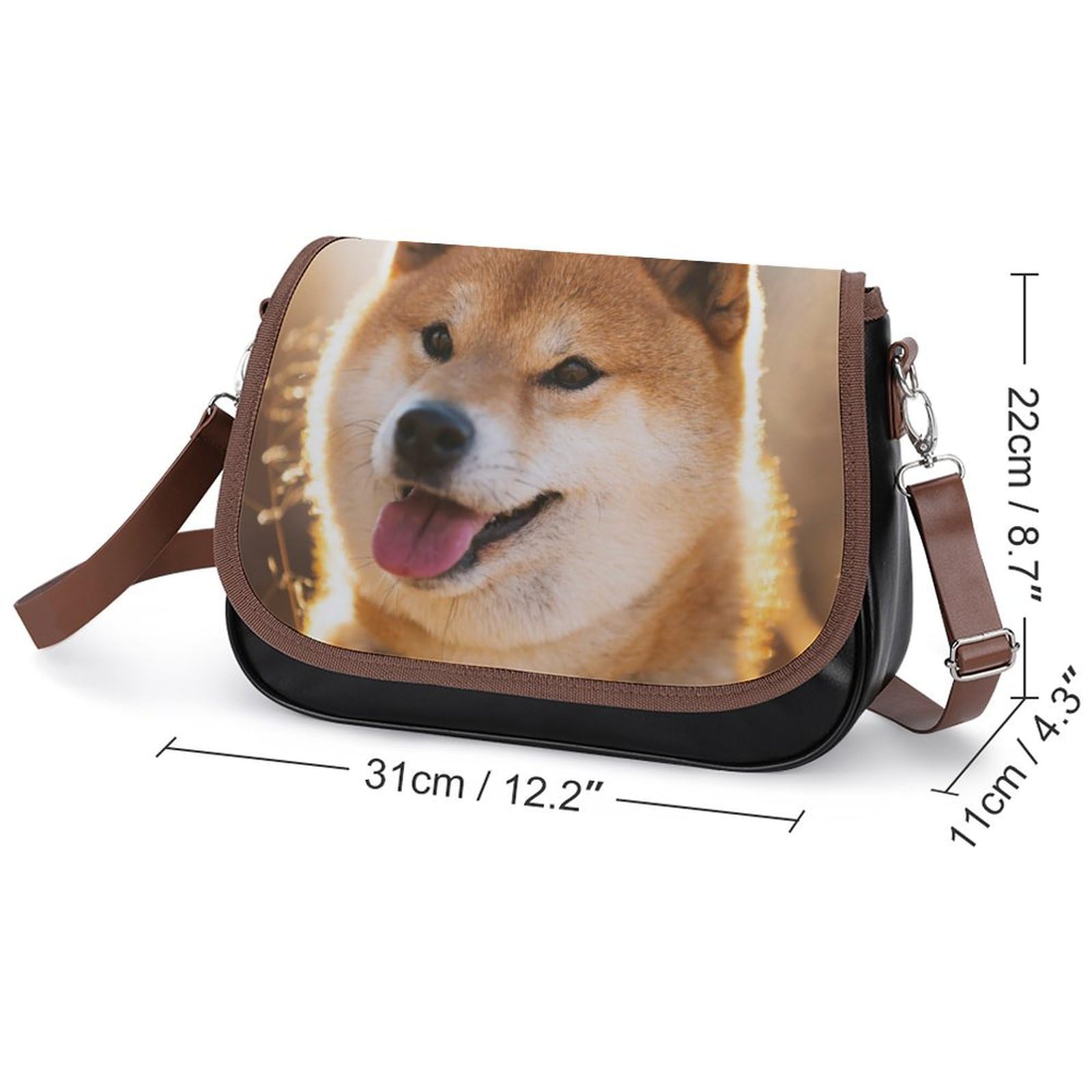 Amazon.co.jp: 柴犬 犬柄 萌え かわいい ショルダーバッグ PUレザー