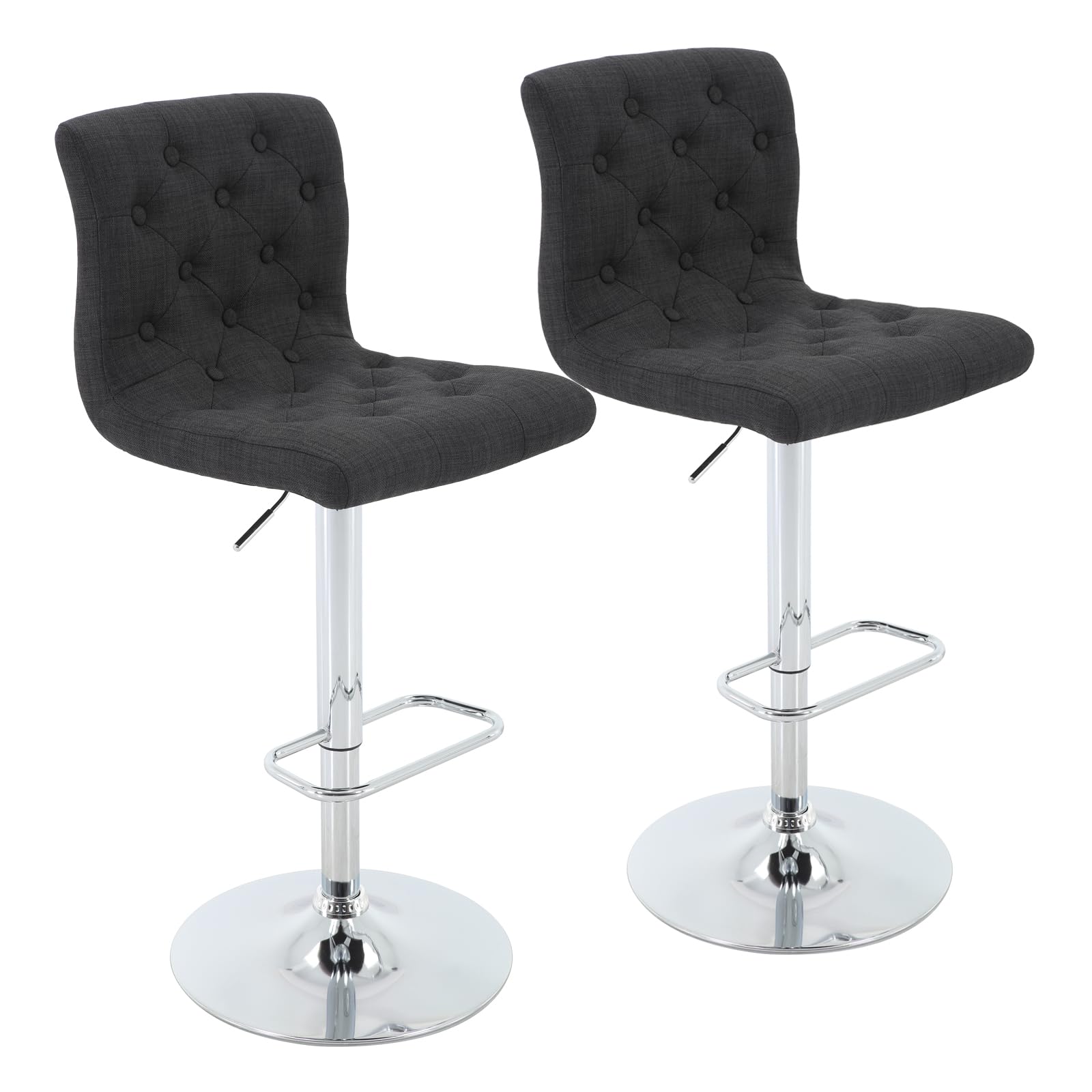 Brage Living Tufted Fabric Bar Stools Set of 2