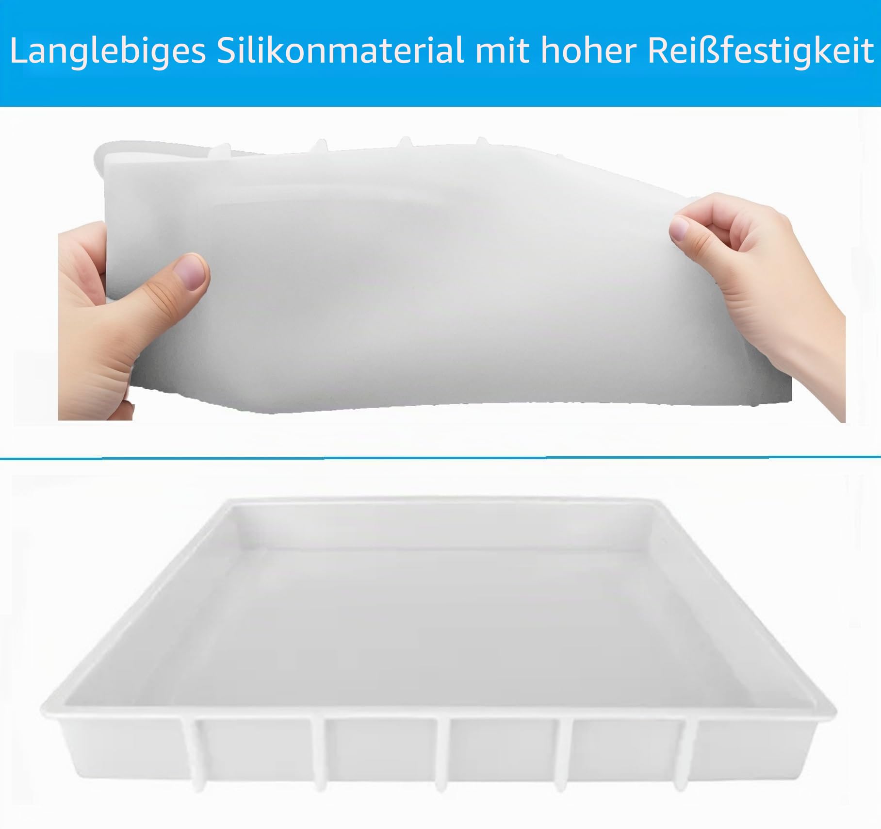 Große rechteckige Silikonformen aus Kunstharz, 40,6 x 30,5 cm, Epoxidharz-Silikonform für Fluss-Couchtisch, Schneidebretter, Serviertabletts, Käseplatte