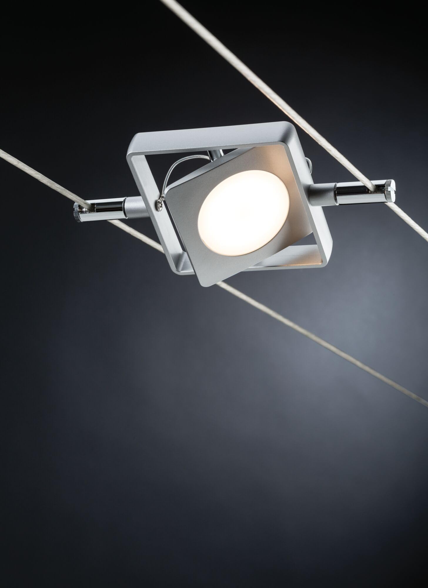 Paulmann 94107 Sistema de cable MacLED Set extensible Blanco cálido 4x4W LED Cromo mate Luminaria de cable Luminaria de suspensión