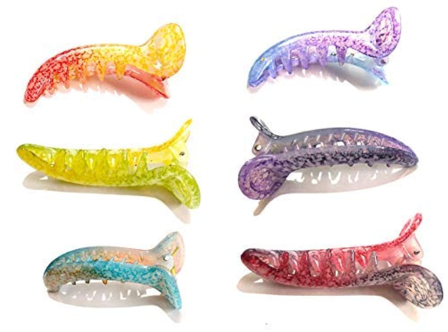 BHARATGAURAV -Plastic Mirchi Hair Clutcher/Claw Clip Pack of 6 for Women's (Medium, Multicolour)