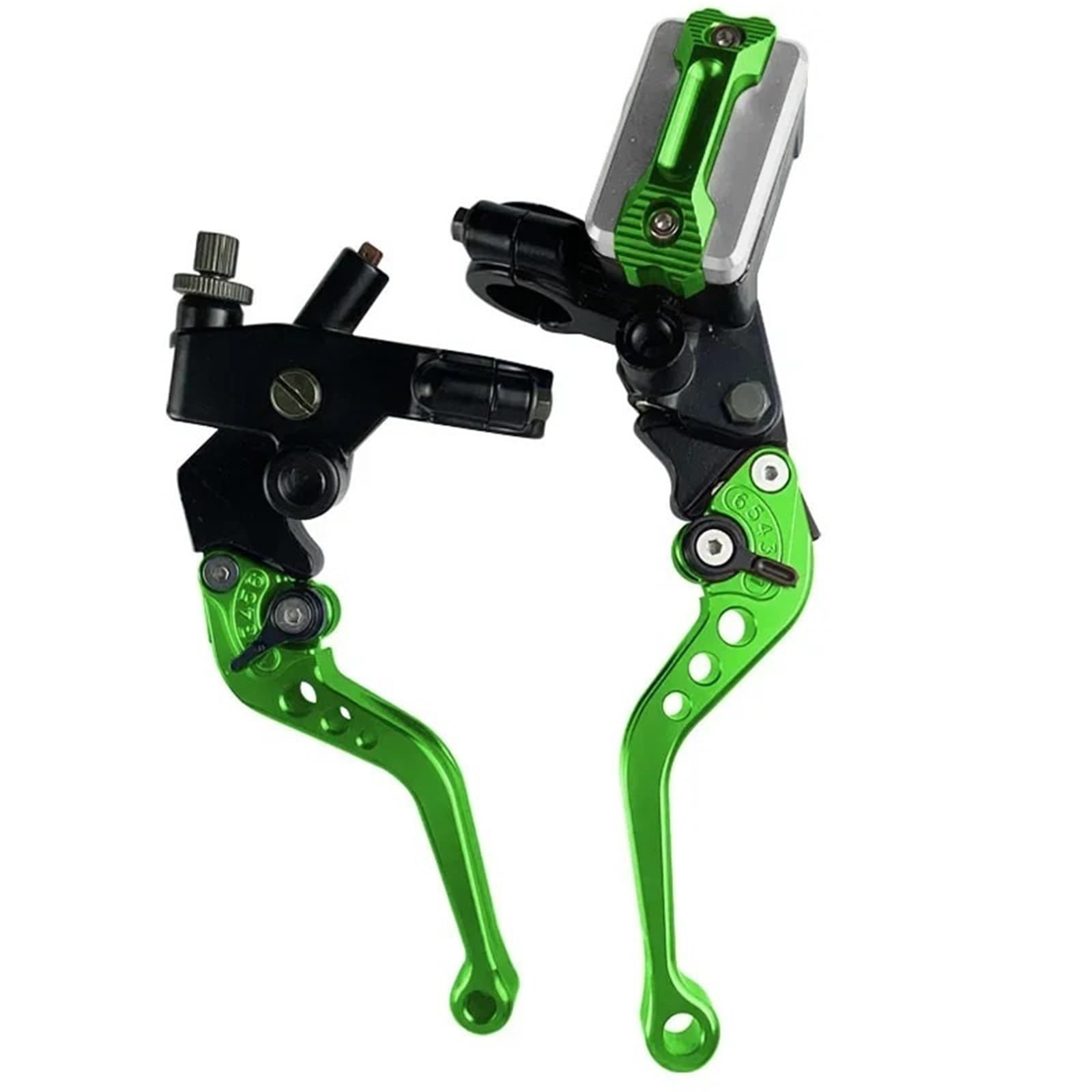 Motorrad-Kupplungshebel CNC-gefräster 7/8" (22 mm) Universal-Motorrad-Bremszylinder für mit Hebel, Kabel und Kupplungsflüssigkeitsbehälter(Silvery A)