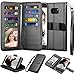 NJJEX for Galaxy S7 Wallet Case, for Samsung Galaxy S7 Case, Luxury PU Leather [9 Card Slots] ID Credit Folio Flip Cover [Detachable] [Kickstand] Magnetic Closure Phone Case & Wrist Strap [Black]