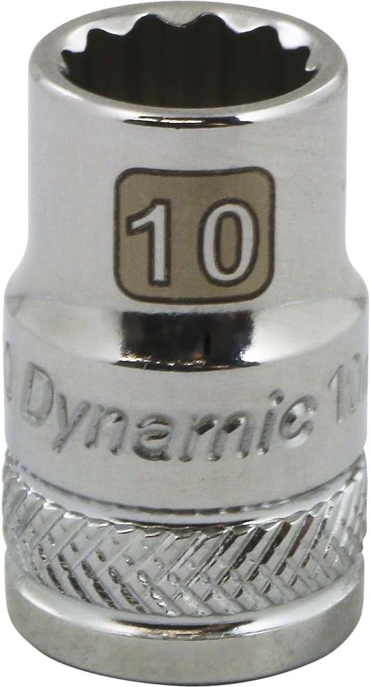 Dynamic Tools D009122 3/8" Drive 12 Point Metric Socket with 22mm Standard Length, Chrome Finish