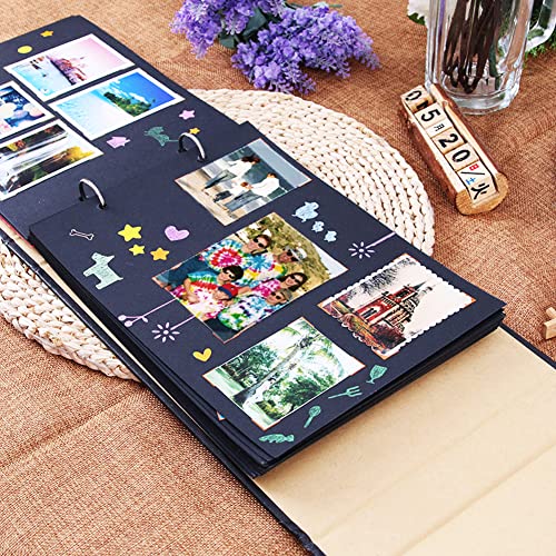 Fotoalbum om zelf vorm te geven, zwarte pagina's, gastenboek, fotoboek, stamboek, doosje, scrapbook, DIY fotofoto's, album voor bruiloft, familie, Valentijnsdag, verjaardag, Kerstmis, kindercadeau - Image 5