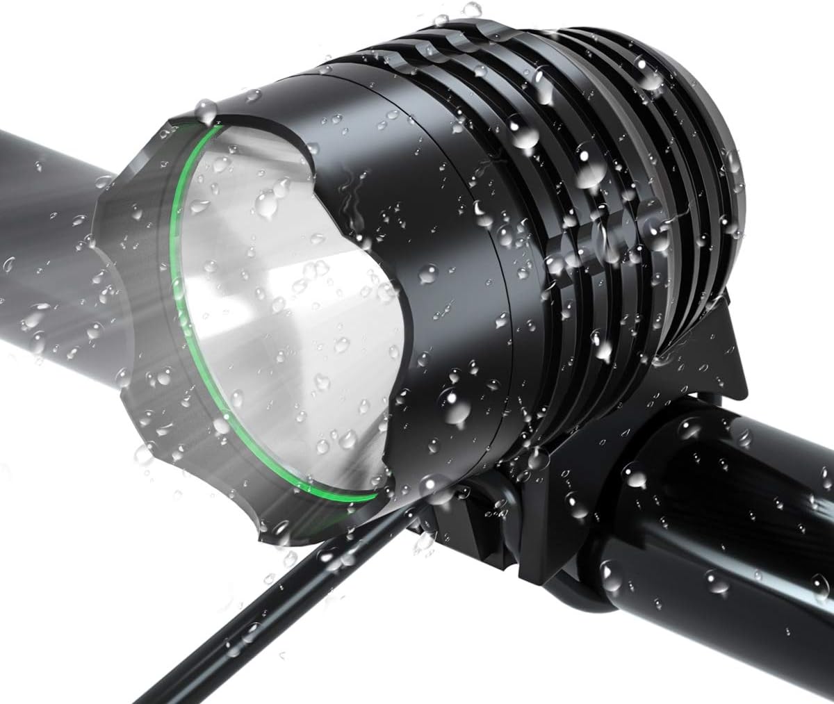 Vanfrost Bike Light CREE XML XM-L T6 LED Lamp Headlight Rechargeable Bicycle Headlight with 5200 mAh Battery Pack and Charger Free Taillight IPX 6 Water Resistant for Mountain/Road Bike (Black)