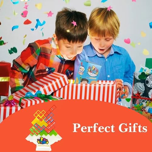 64PCS Tetra Tower Game Balance Stacking Blocks, Tetra Tower Balancing Stacking Board Games Building Blocks Puzzle Toy, Family Games Birthday for Kids Adults