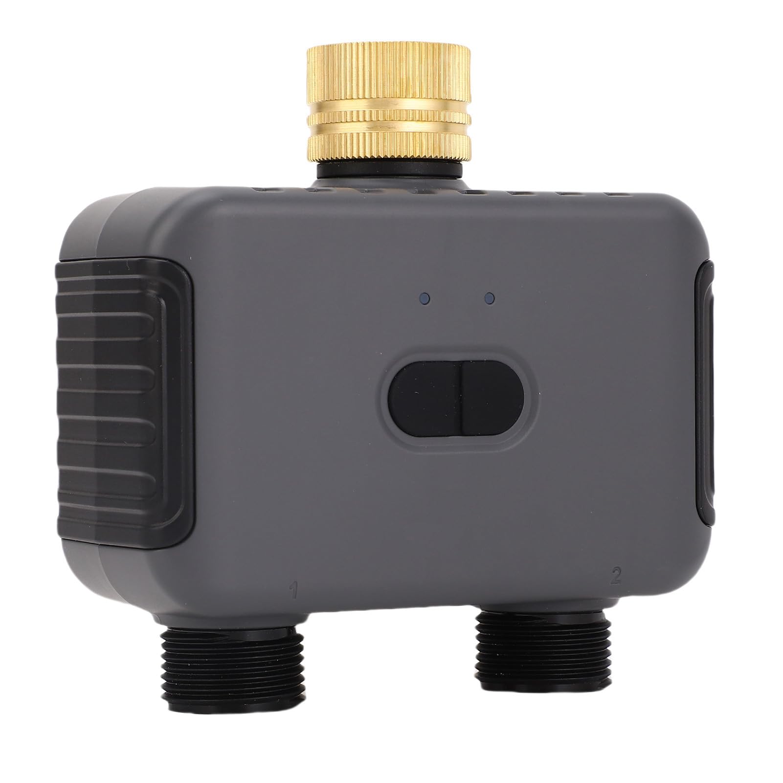 FILFEEL 2-strefowy Timer Zraszacza z Mosiężnym Wlotem G3/4 IP55 Timer Nawadniania do Trawnika Ogrodowego z Podwójnym Wylotem Węża Nawadniania z Opóźnieniem Deszczowym i blokadą