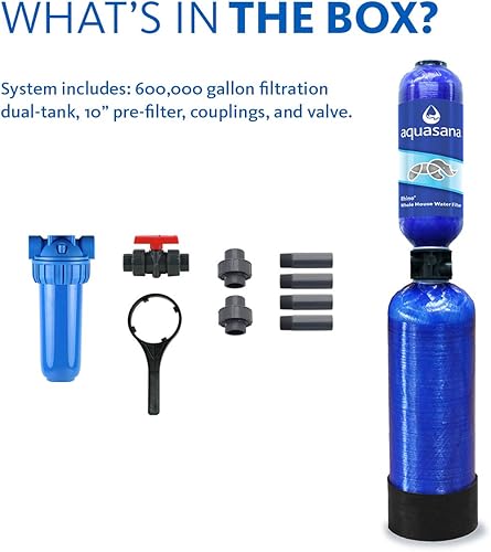 Miniatura 5 de Sistema de filtración de agua Aquasana Chloramines para toda la casa, Azul, EQ-600-AMZN