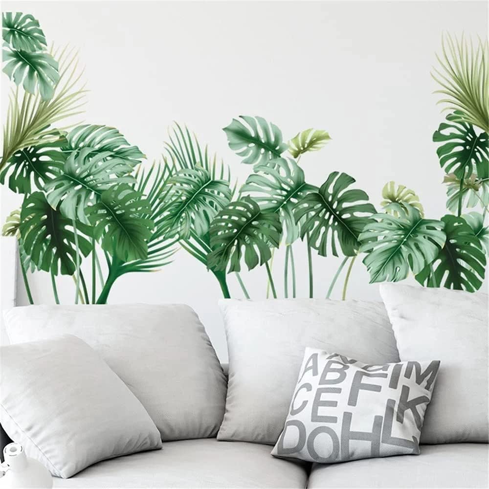 Plantas Verdes Pegatinas de Pared Hojas Tropicales Pegatinas de Pared Hojas de Palma Pegatinas de Pared Diy Desmontable Vinilo Pared Arte CalcomaníAs Para Fondo DecoracióN Del Hogar