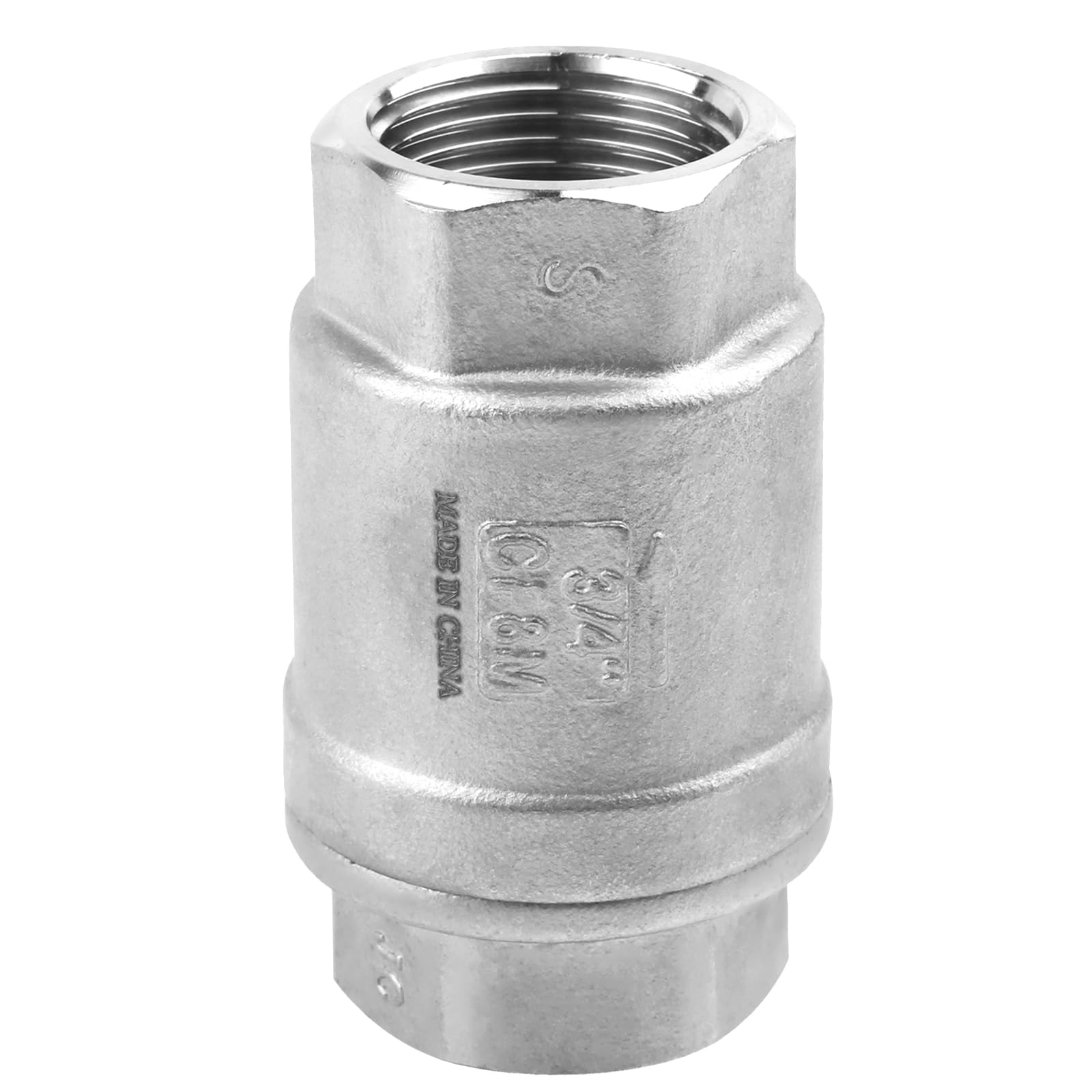 3/4 Inch Vertical Check Valve SUS304 Spring Loaded Check Valve in-line Low Cracking Pressure CF8M WOG 1000