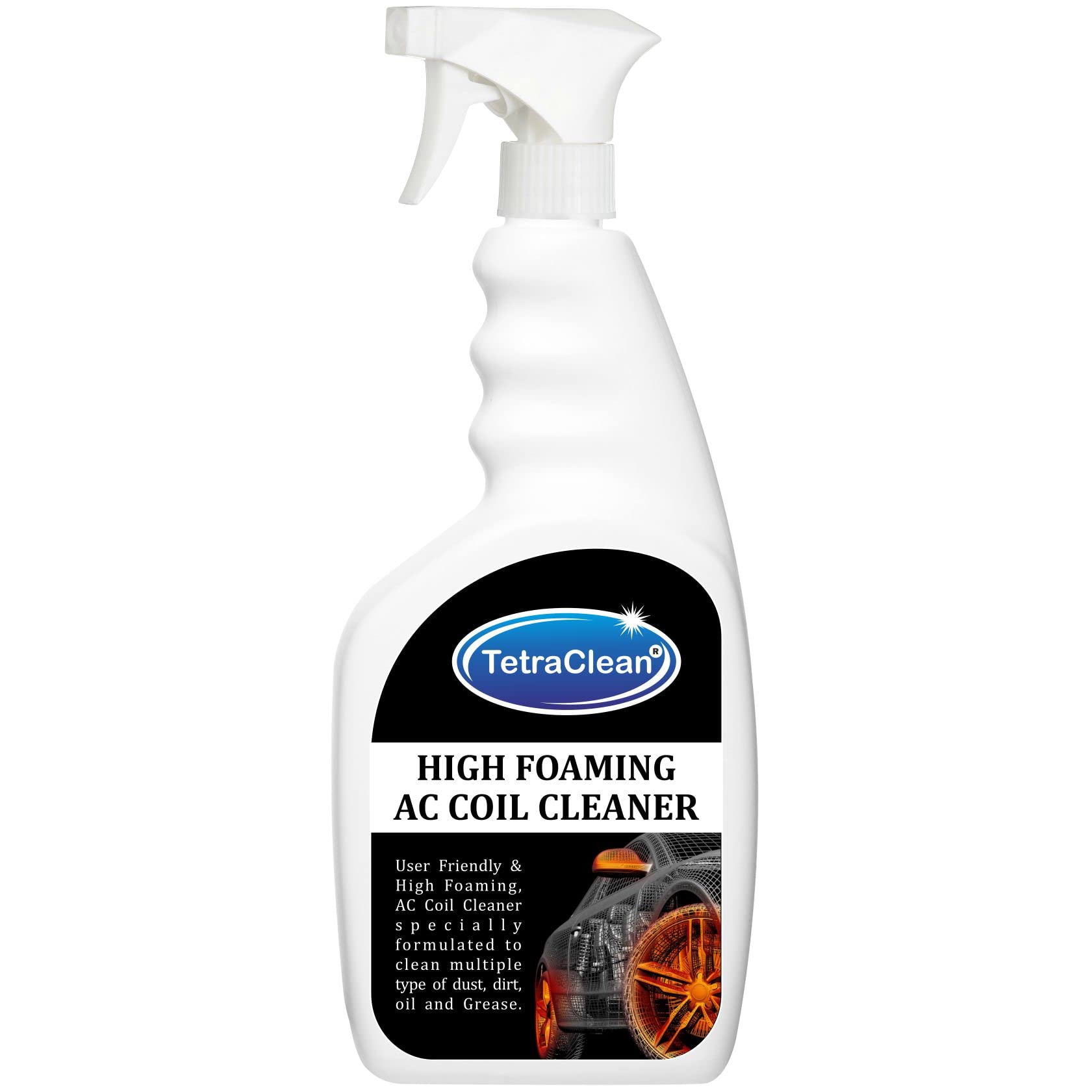 High Foam AC Coil Cleaner | Air Conditioner Cleaner Liquid | Instant AC Coil Cleaning Agent |Useful to Clean Automobile and Household AC by TetraClean | For Home & Commercial Use, 500ml