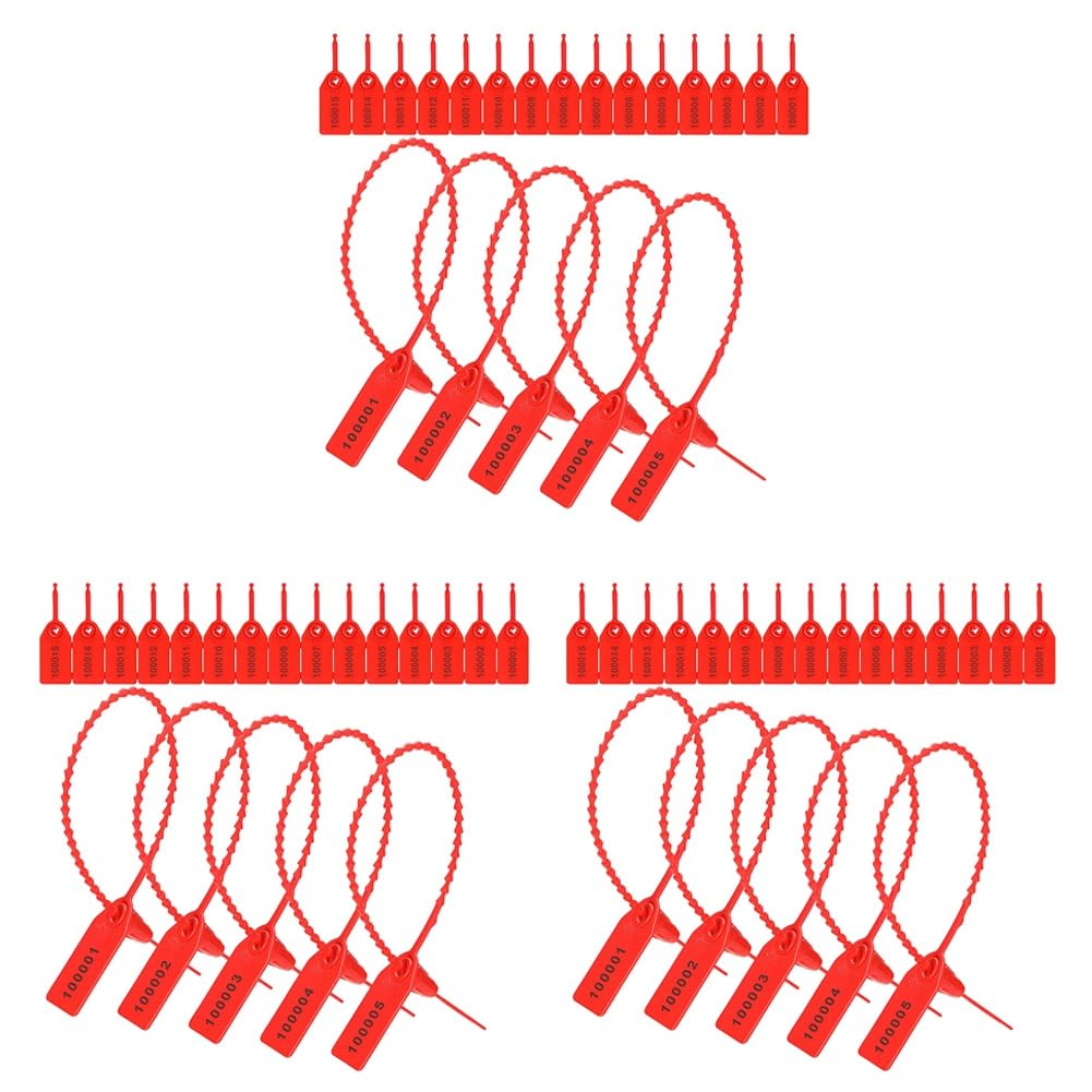 Ctrlzs Black/Red 3000 Pcs Plastic Tamper Seals Fire Extinguisher Tags Security Tags Seals Safety Numbe Zip Ties Labels