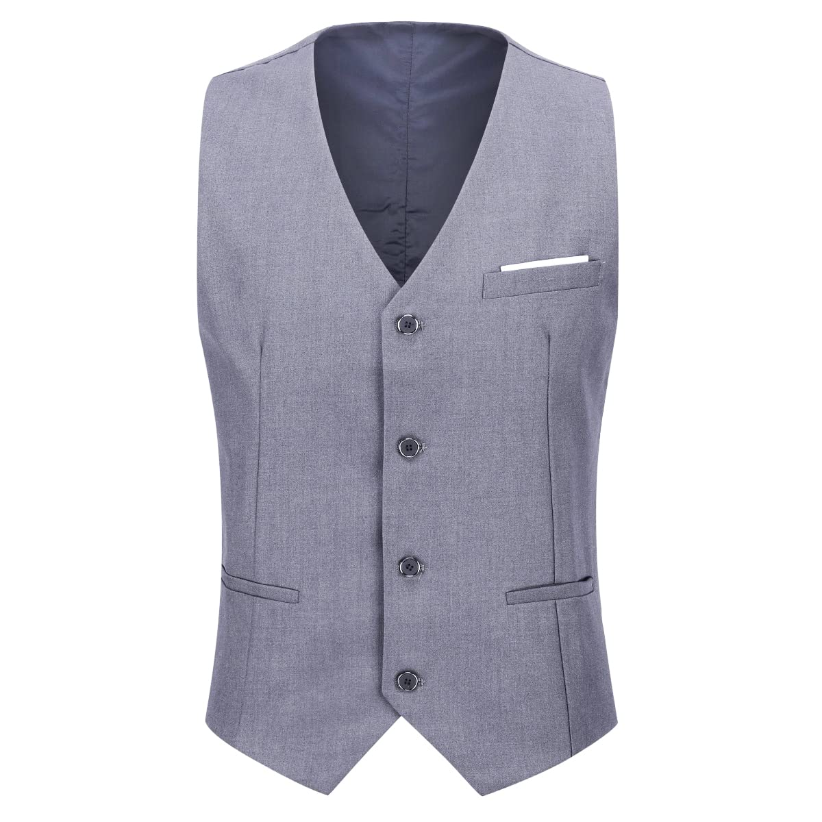 Sliktaa Trajes para hombre, 3 piezas, ajuste delgado, para boda, formal, traje de cena, color negro, con un botón, solapa con muescas