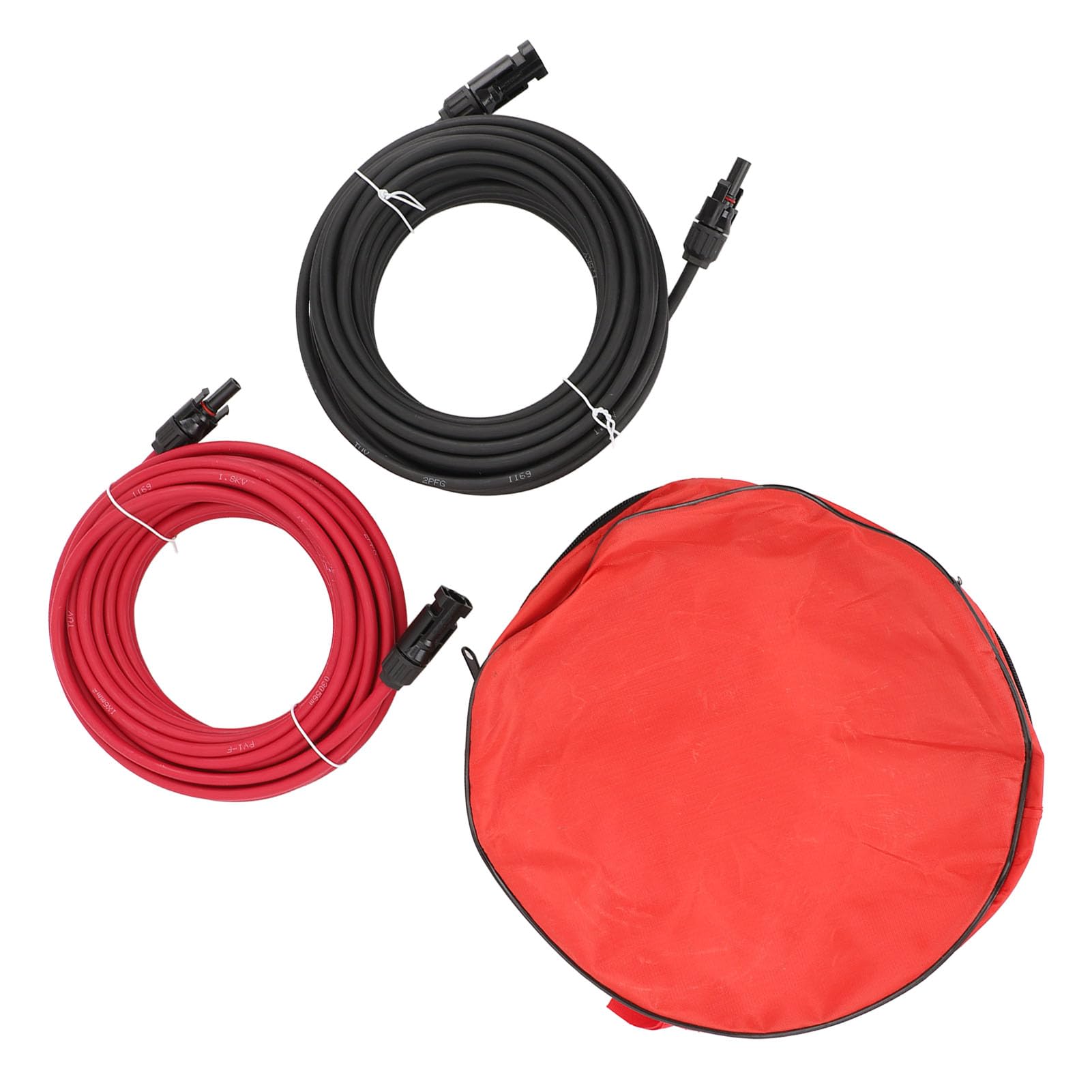 Kabel przedłużający panele słoneczne Xtevu, drut o mocy 40 stóp 10AWG, przewód zasilający słoneczny RV, kabel ładujący ciężarówkę drogową, 2PC Black Red z złączami IP67