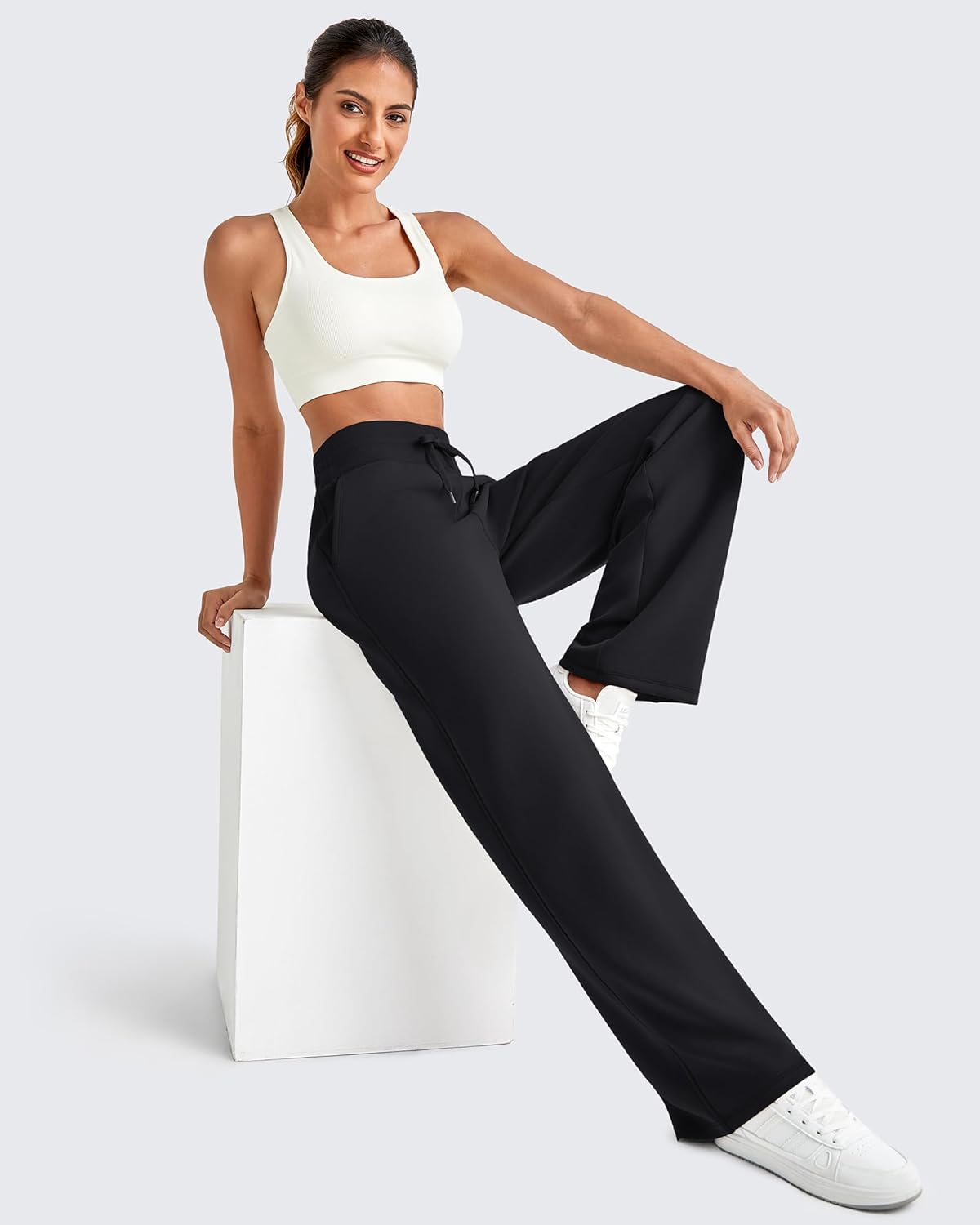 G4Free Smoofit Modal Soft Wide Leg Sweatpants for Women High Waist Drawstring Casual Lounge Pants with Pockets - Image 6