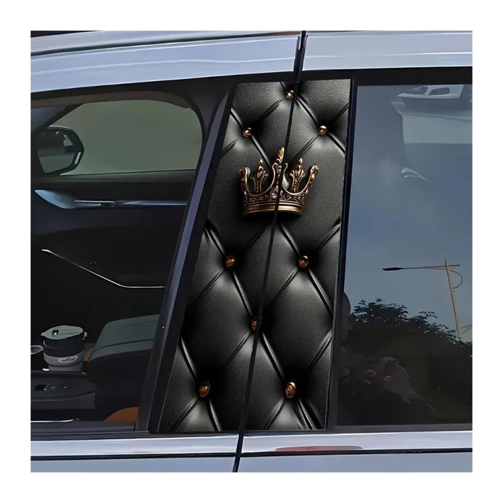 Decorative Items 2pcs Car Center Pillar Sticker Crown Pattern Auto B-Pillar Waterproof Protective Film