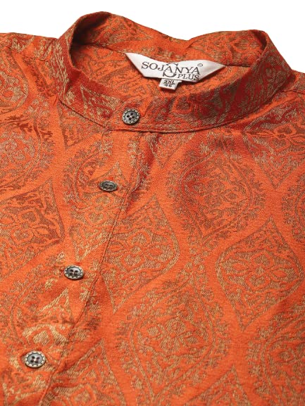 Image of SOJANYA (Since 1958 Men's Jacquard Silk Printed Kurta & Pyjama Set