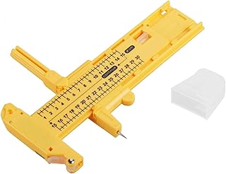 Restokki Brújula Círculo Cortador de Papel, Escala Fácil de Leer Cortador Circular Herramienta de Corte para Papel, Tela, Película, Plástico, etc. (Amarillo, 12 * 10cm)