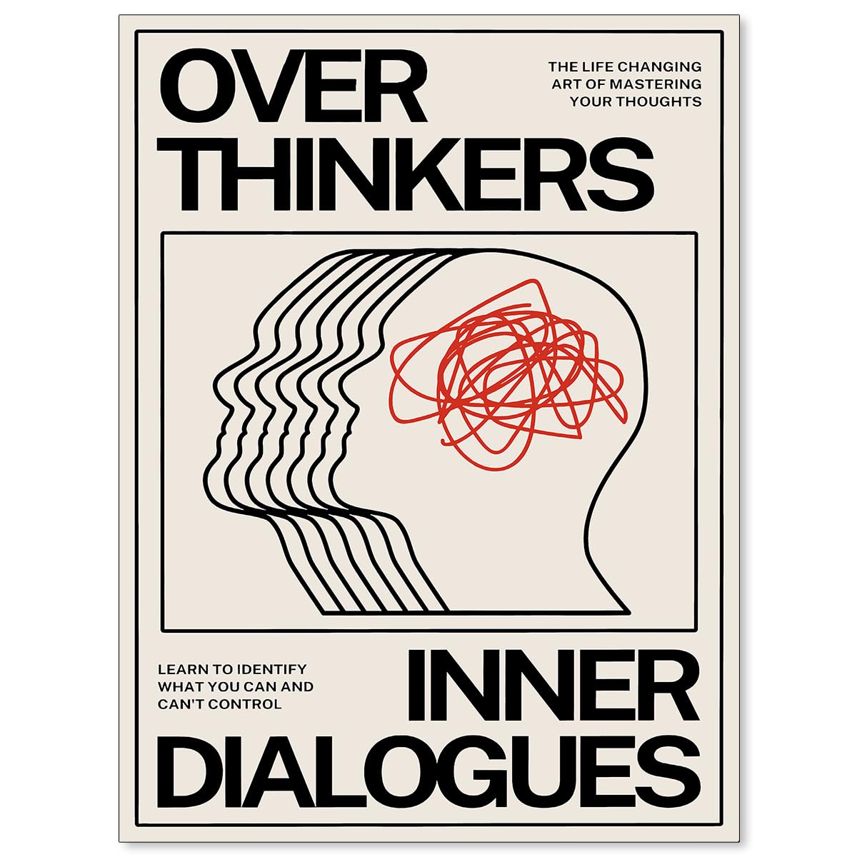 Maximalist Vintage Mental Health Posters Retro Unique Eclectic Wall Art Overthinkers Inner Dialogues Canvas Prints for Bedroom Calming Corner Wall Decor 12x16 i