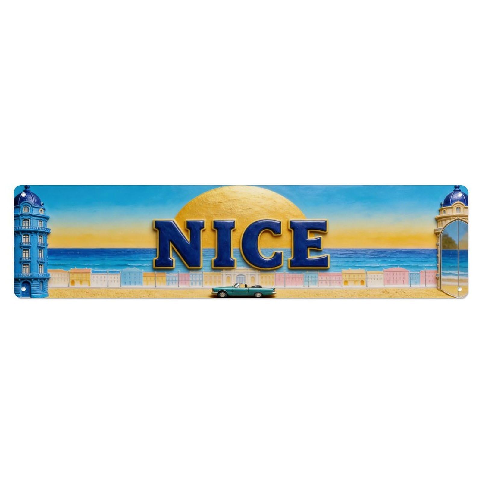 Metal Tin Sign Nice France Vintage