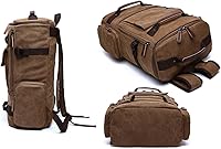 Vista 5 de Vintage Canvas Backpack Casual Travel Rucksack 15.6inch Laptop Daypacks Hiking Camping Backpack