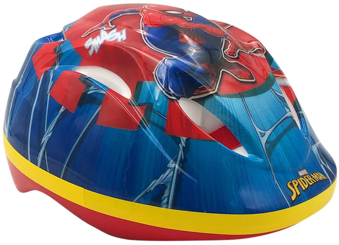 Vélo Enfant 16'' Spiderman/Marvel équipé de 2 Freins, Plaque Avant décorative, bidon arrière et Casque Spiderman Inclus !, Rouge identique aux Photos