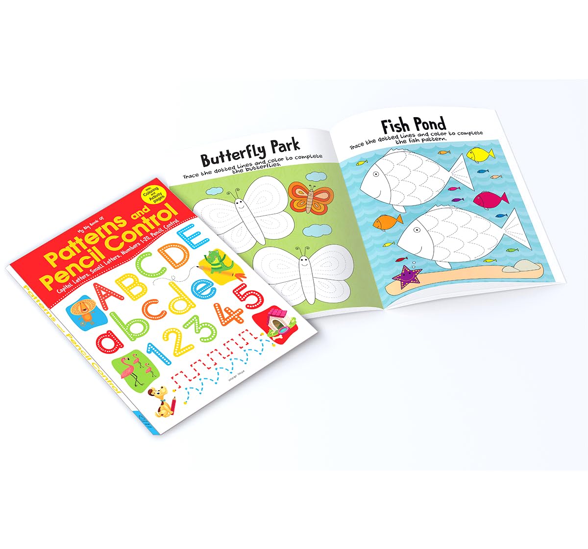 My Big Book of Patterns & Pencil Control: Interactive Activity Book to Practice Patterns, Numbers 1–20 & Alphabet | Ages 3–6 | Fun Early Learning Workbook 1