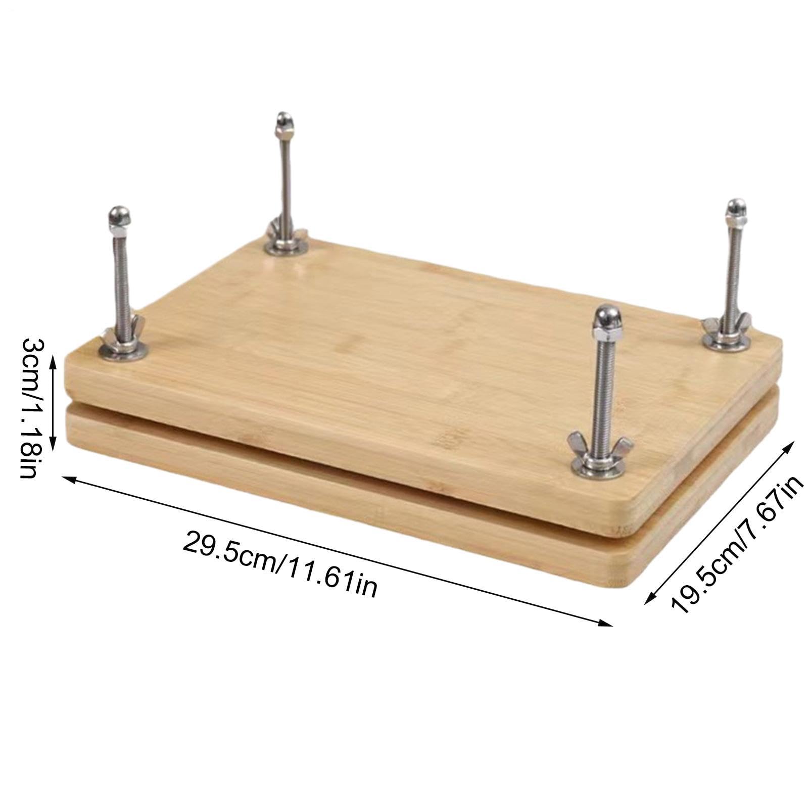 Prensa de libros de madera, sujeción de alta presión, compactador de hojas de madera de 29,5 x 19,5 x 3 cm, estación de encuadernación de mano tradicional, nivelador de superficies de grano natural