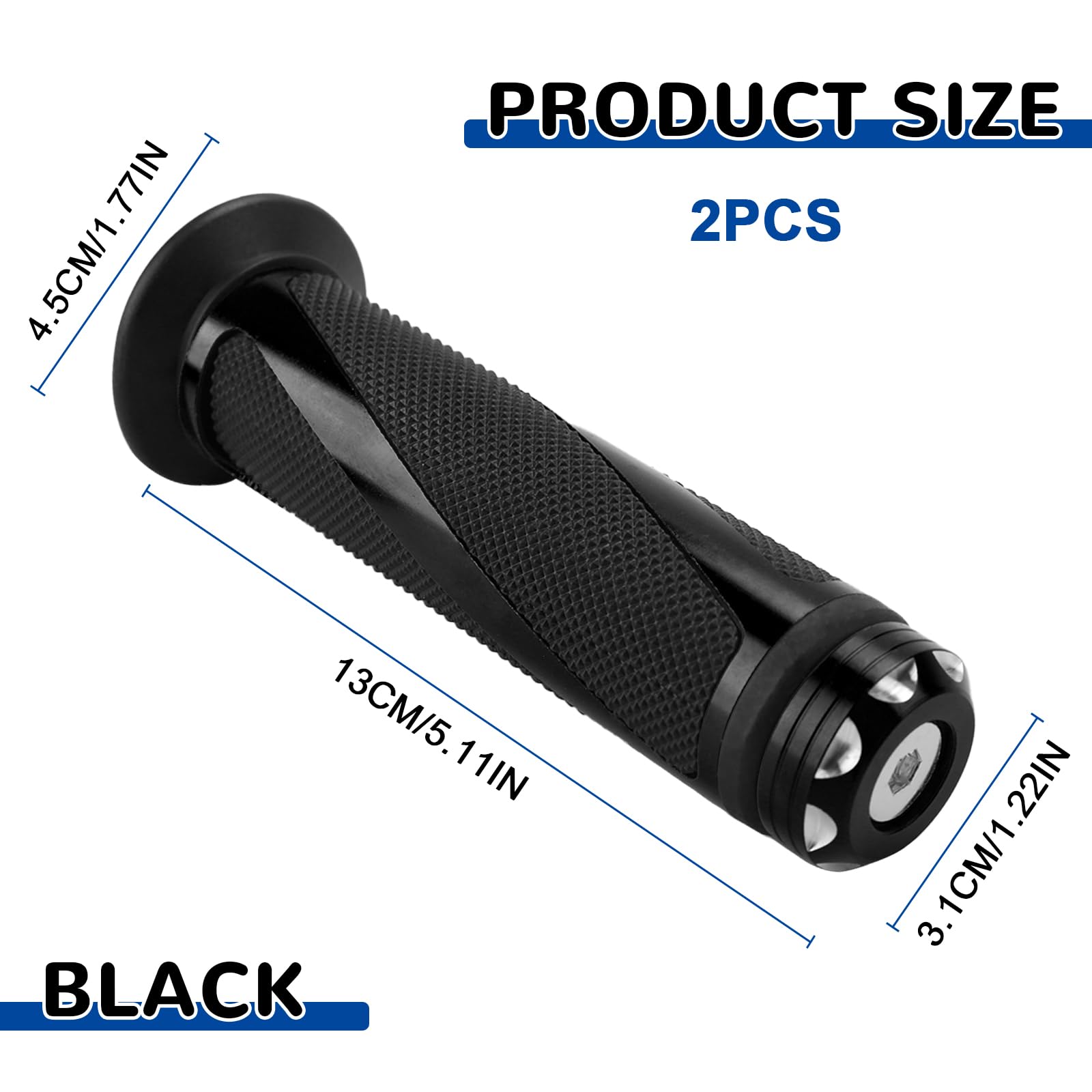 2PCS Motorcycle Handlebar Grips,22mm/24mm Motorbike Handlebar Rubber Grips,Non-slip Motorcycle Handle Bar Hand Grips,Bike Grips,Throttle Grip for Motocross Dirt Pit Bike Motorbike Grips — view 2