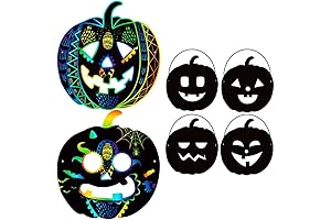 AMINORD Halloween Scratch Art Masks Kits for Kids Ages 3-12