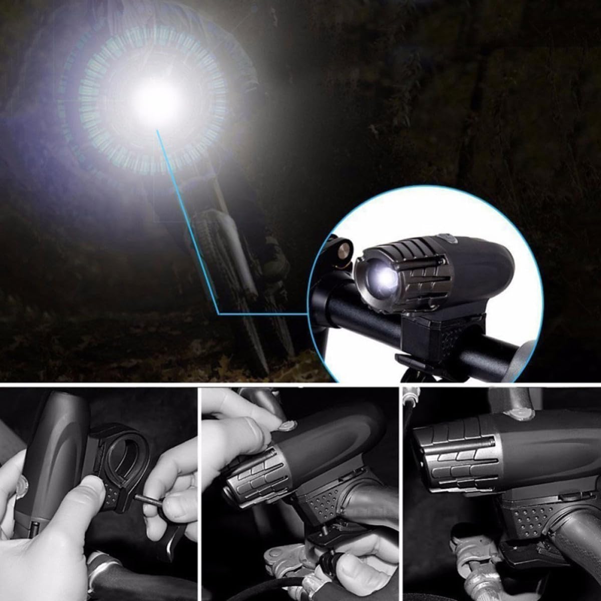 Ensemble D’éclairage de Vélo à LED USB Rechargeable, PC