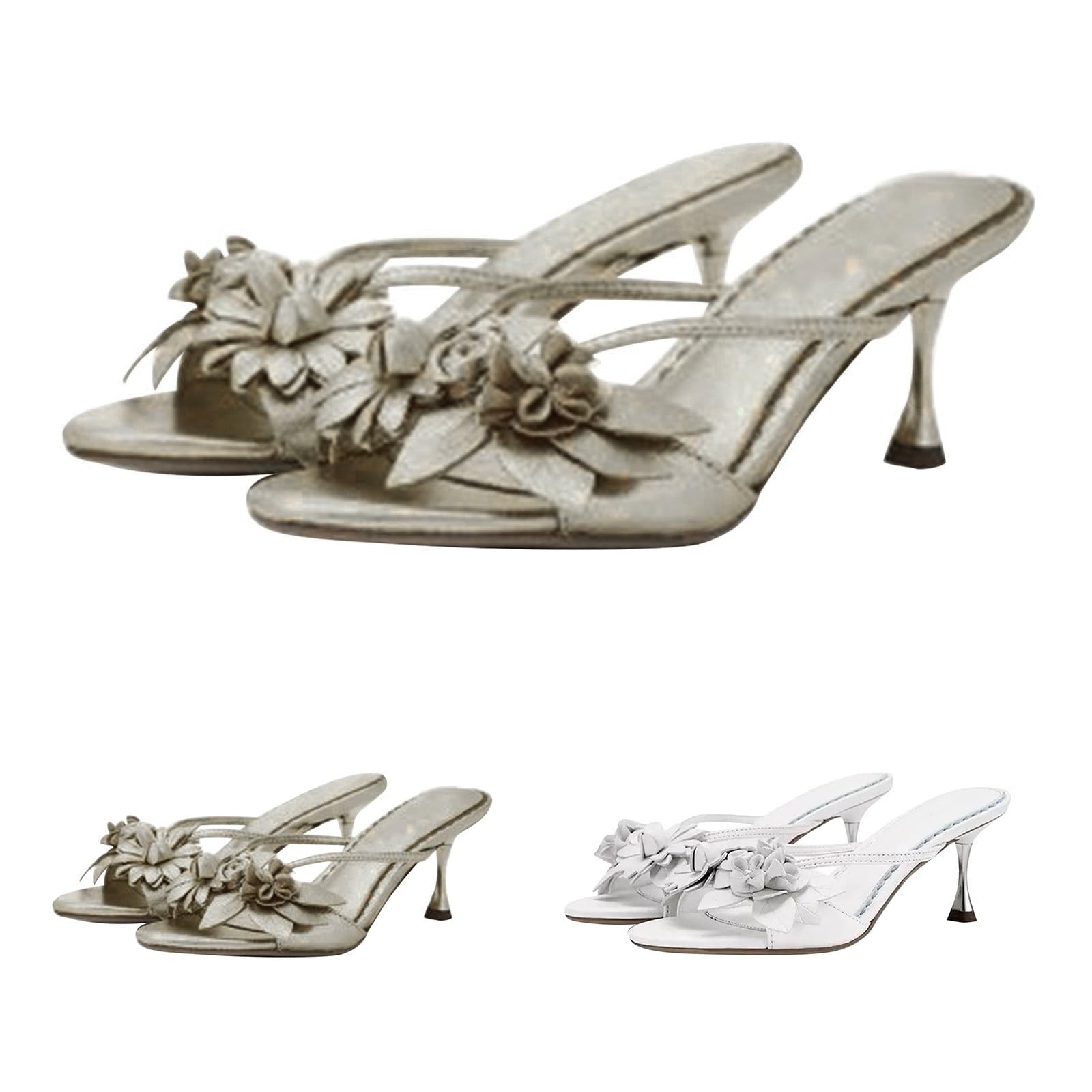 Scarpe Donna Tacco Medio Sandali Tacco Basso Largo Sandali estivi nuovi sexy con punta a punta stile francese con gonna e alto Cuoio Donna Bassi Scarpe Zeppa