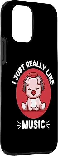 Miniatura 3 de iPhone 12 mini Kawaii Pig I Just Really Like Music Kawaii Aesthetic Case