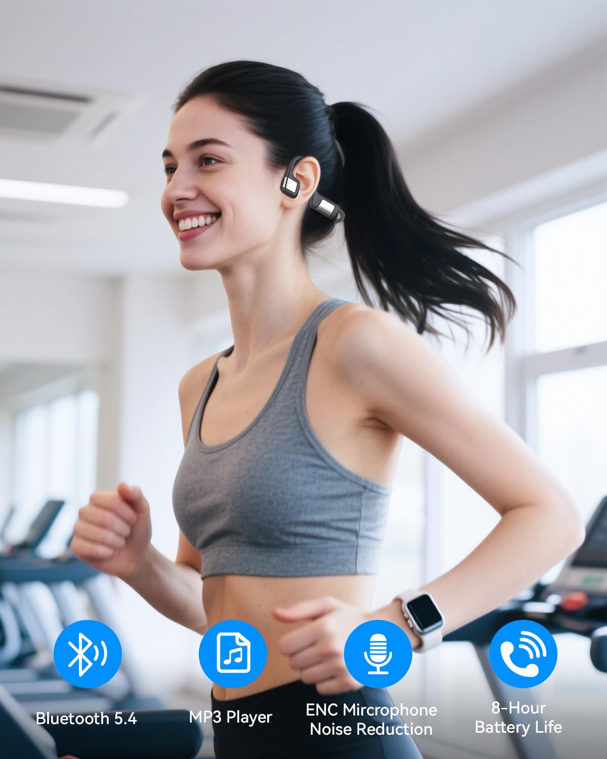 MONODEAL Cuffie Conduzione Ossea Bluetooth 5.4 Subacquee per Piscina IP68 Impermeabile Auricolari MP3 Subacqueo 8G Auricolari Sport per Nuoto, Corsa