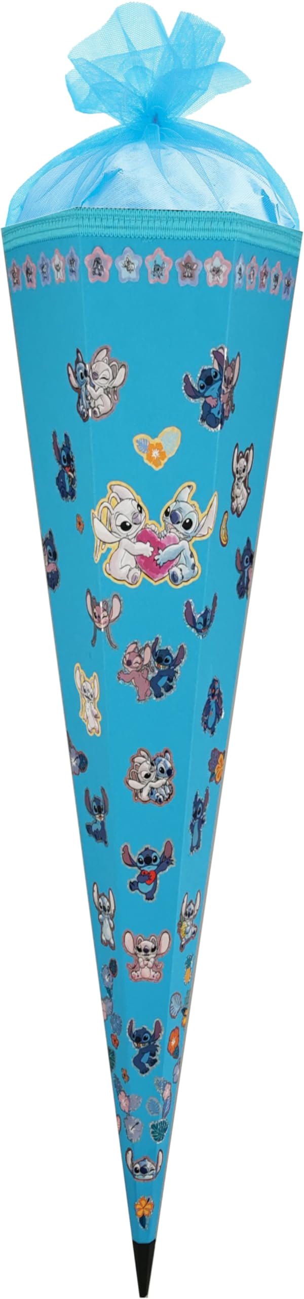 Pridera Lilo & Stitch Schnell-Basteltüte – Glitzer- und 3D-Sticker, Schultüte 85 cm, 6-eckig