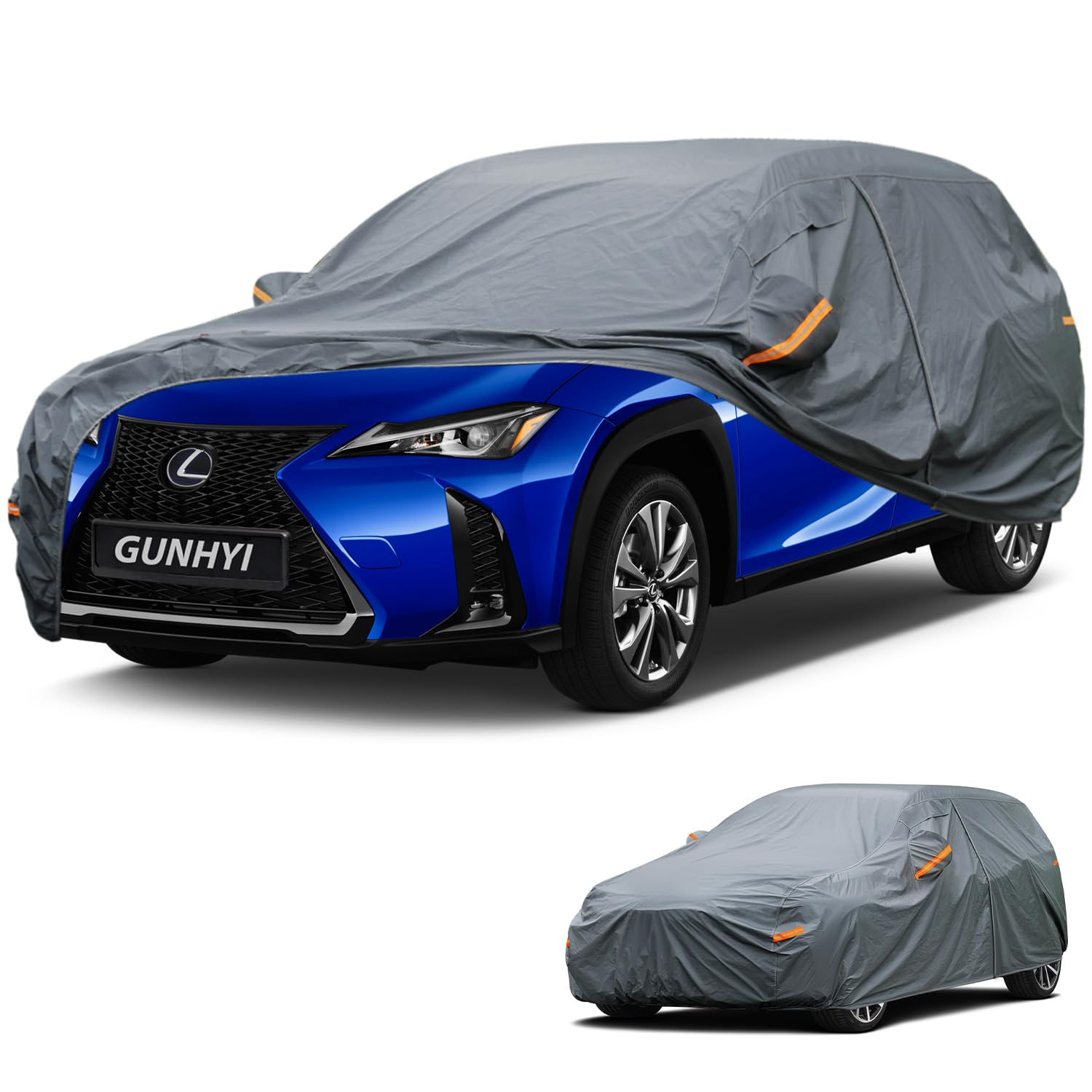 GUNHYI Premium Car Cover Custom Fit Lexus UX, 16 Layers Heavy Duty Car Cover Waterproof All Weather with Zipper Door for Sun Rain Snow Dust Uv Protection