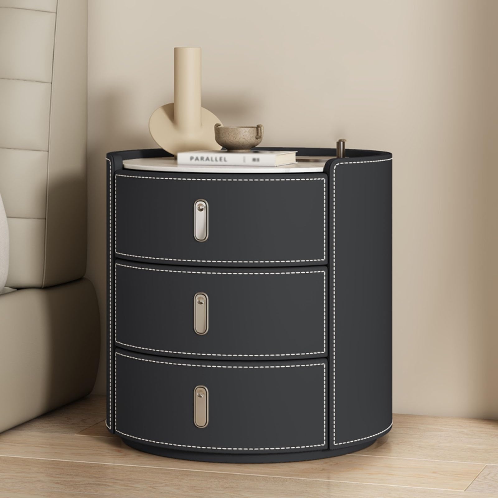 Table de chevet moderne compacte 40 cm contre le désordre