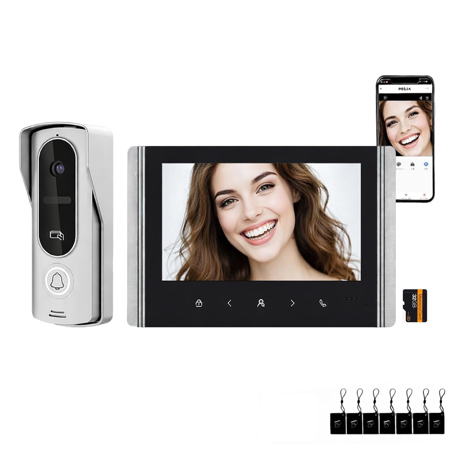 Visiophone WiFi TUYA avec contrôle d’accès, interphone vidéo connecté, ouverture de porte via application mobile et RFID(IC) / NFC, pour entrées résidentielles et professionnelles(2)