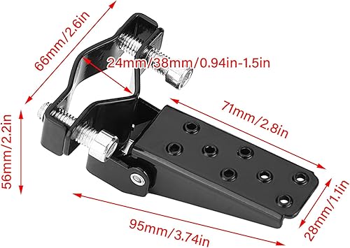 Miniatura 2 de Estriberas de la motocicleta, negro elegante metal motocicleta marco de la motocicleta pie clavijas descansa pedales