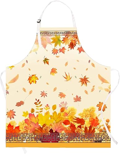 Delantal de cocina de Acción de Gracias para mujer, impermeable, para otoño, delantal de cocina ajustable para cosechas para vacaciones