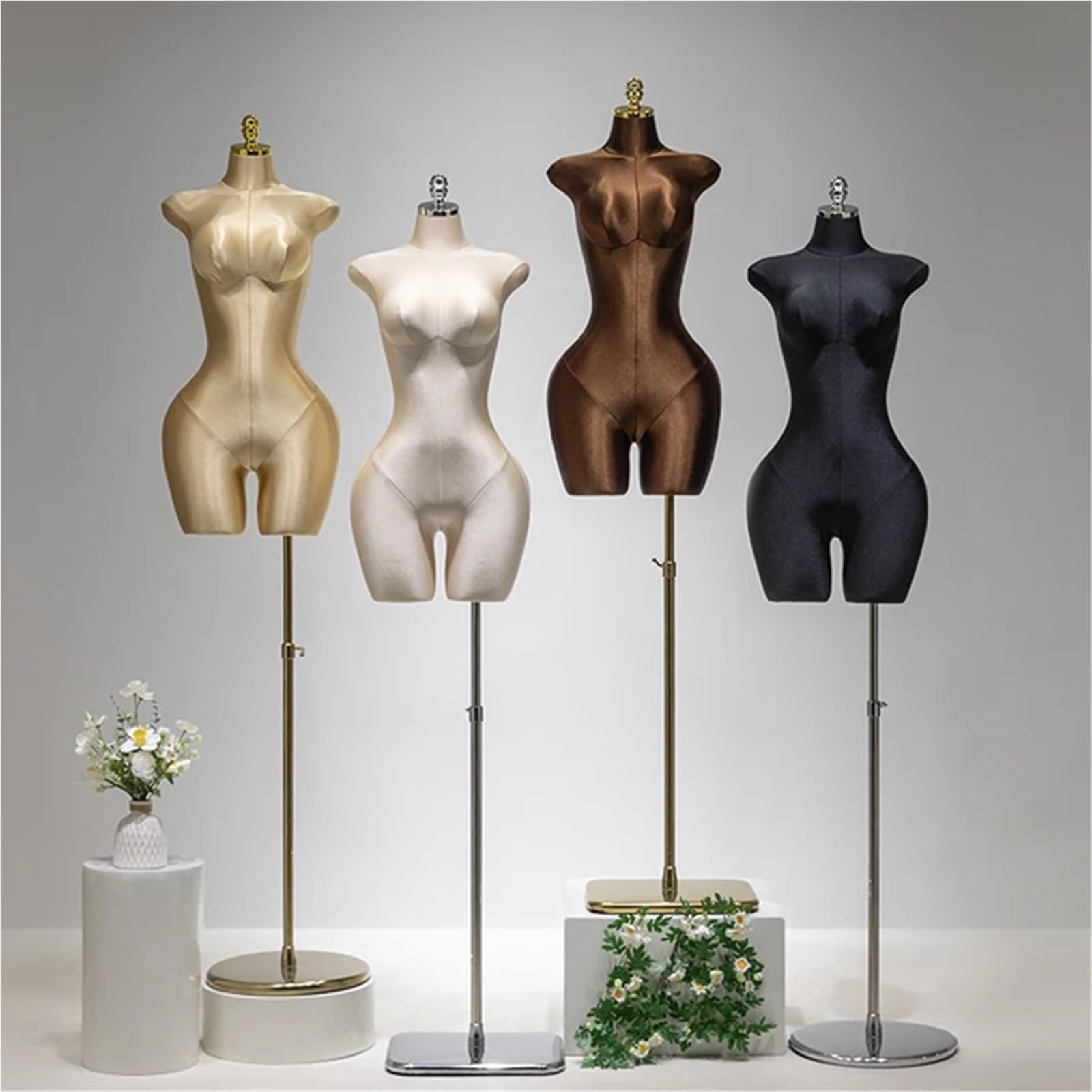 Schneiderpuppe Plus Size weibliche Schaufensterpuppe Körper Oberkörper große Gesäß Kleid Form Kleidung Pinning fähig(Brown)