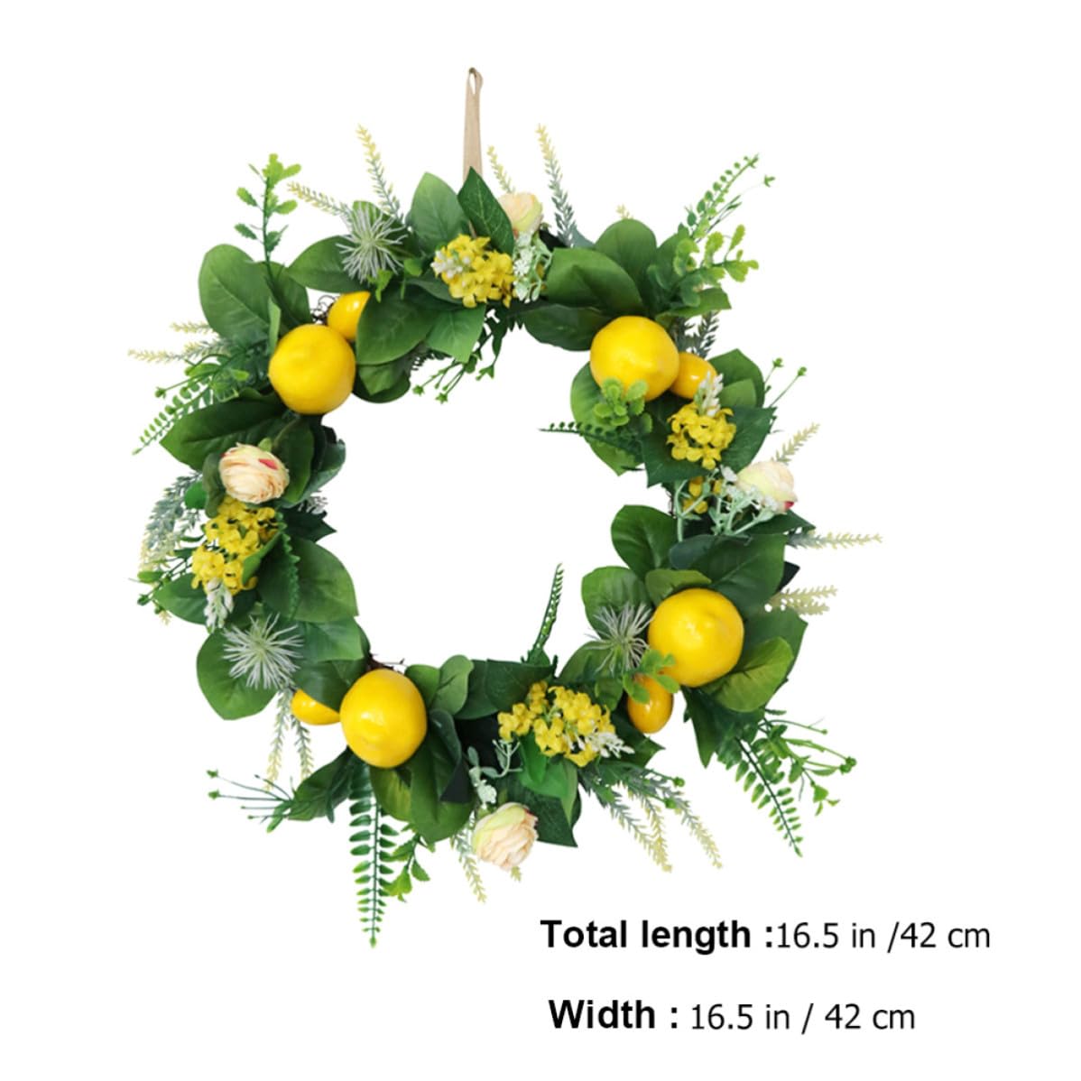 Ghirlanda Artificiale al Limone Rotonda Gialla per Casa e Natale