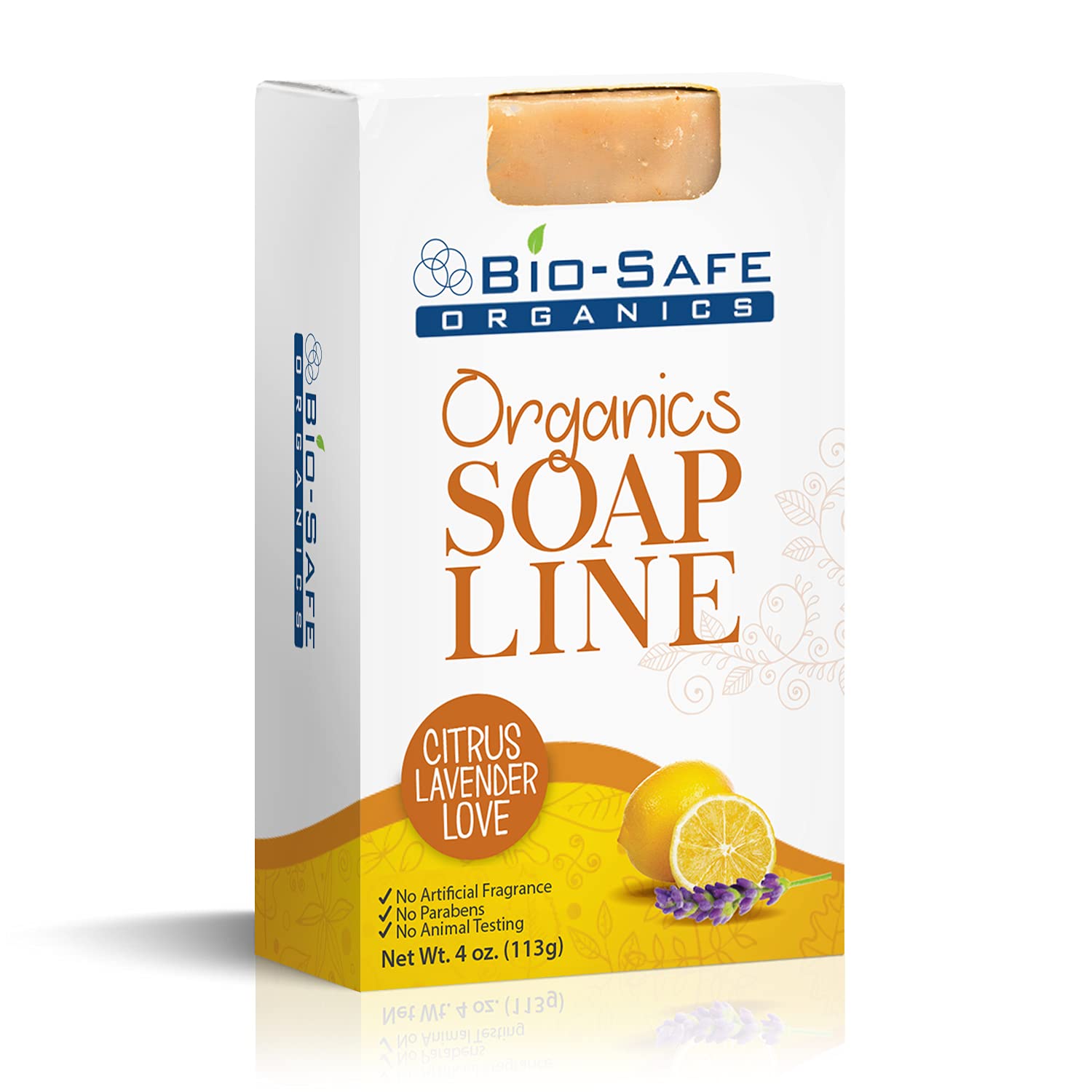 Bio-Safe OrganicsCitrus Lavender Love Organic Soap | 100% Organic Handmade Luxurious Bath Soap | All Natural Soap| Relaxing Aromatherapy for All Skins | Moisturize w Pleasure Fragrance 4 Oz Bar