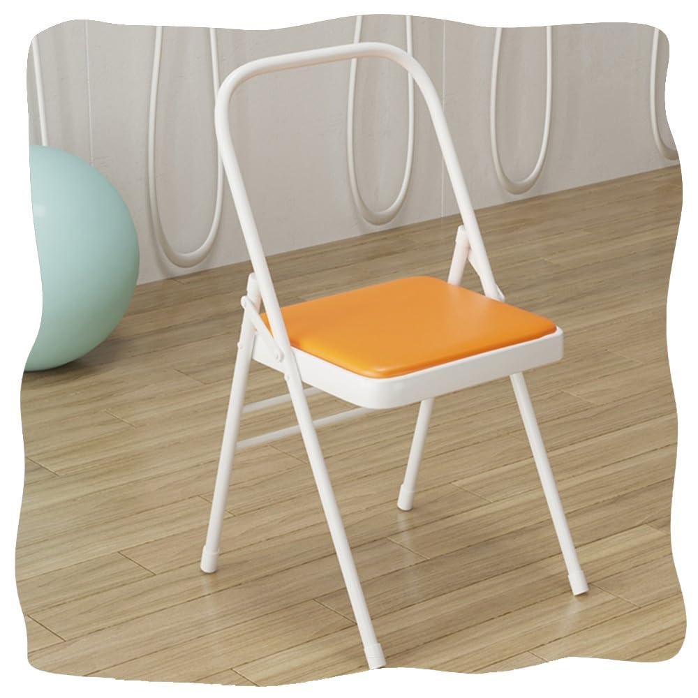 Silla de yoga plegable para Iyengar, silla auxiliar antideslizante para flexibilidad y entrenamiento de fuerza, perfecta para equilibrio y paradas de manos, color marrón