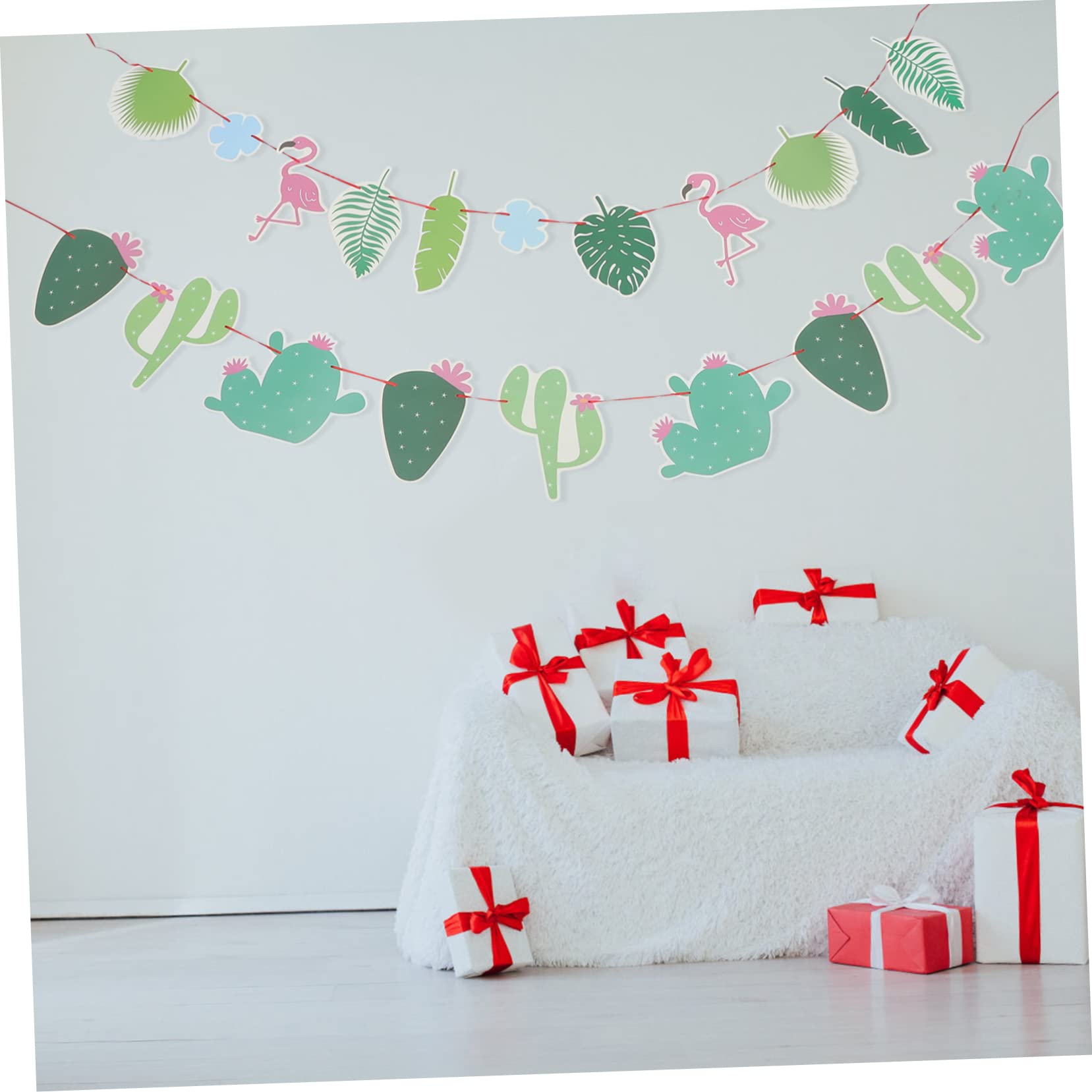 TOPBATHY 4 Sätze Hawaiianische Dekorative Flagge Vakuumdekoration Kuchendekoration Figur Mottoparty Hawaii Beach Party Dekoration Hawaii-ornamente Hawaiianische Girlande Papier 4 Stück * 4